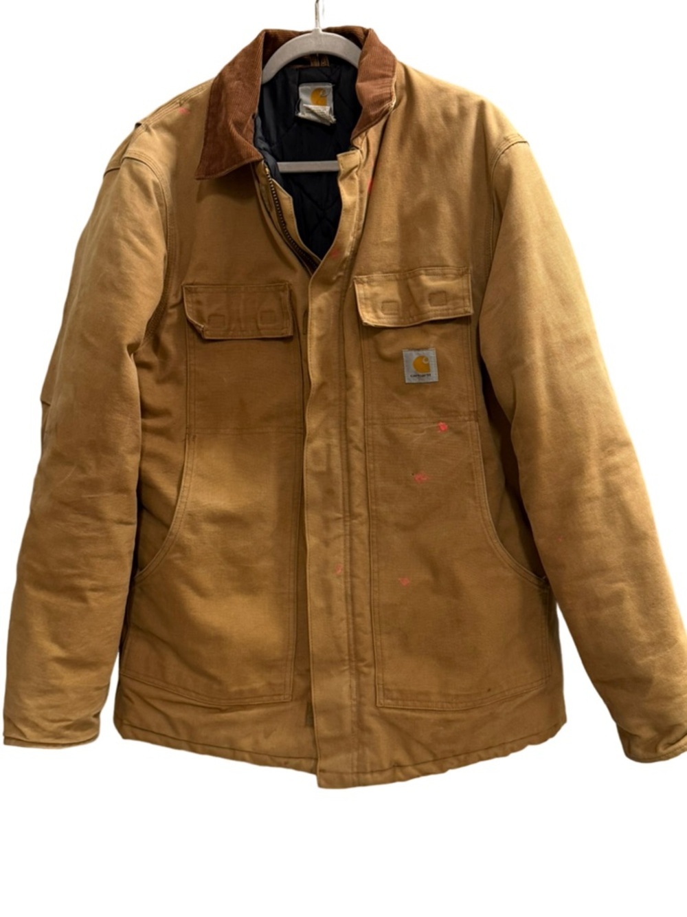 Carhartt Duck Active Jacket Brown Quilted Lined Workwear Size 40 Medium